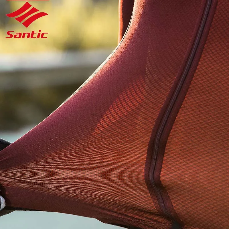 Santic 2019 весна осень Мужская ветрозащитная двухцветная ткань с длинным рукавом