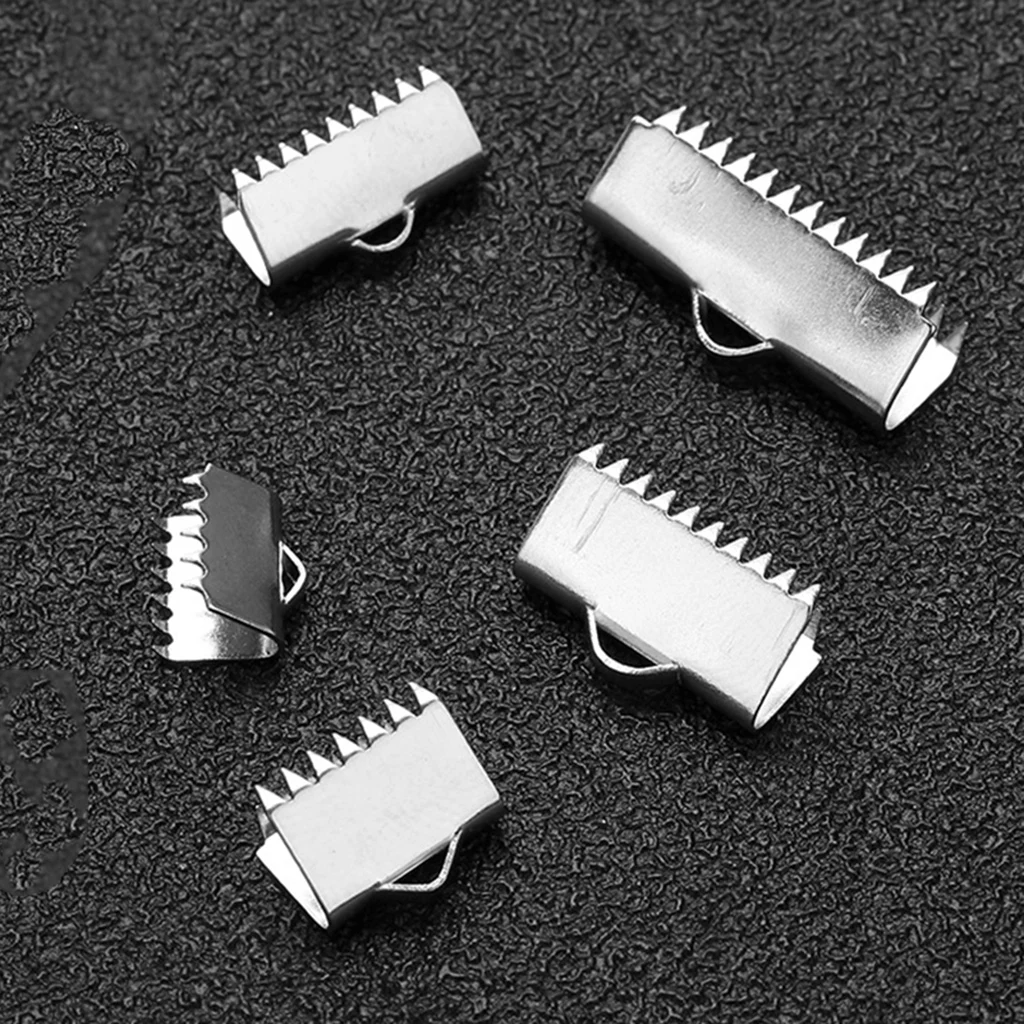 20Pcs Iron Ribbon Ends Bracelet Crimp Clamp End Findings Cord Fasteners Clasp Leather Jewelry Making | Украшения и аксессуары