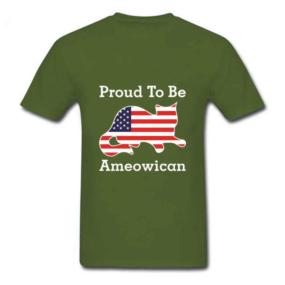 2018 брендовая одежда футболка для мужчин с гордостью быть Ameowican забавная