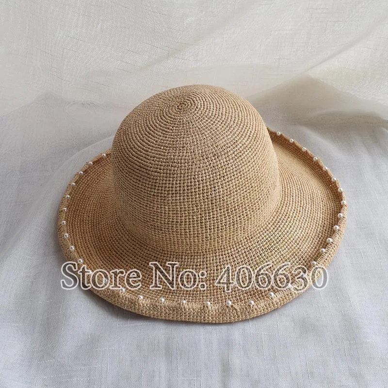 Женская летняя Панама из рафии с широкими полями и бантом | Аксессуары для одежды