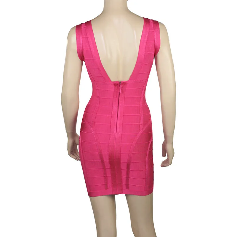 2017 вискоза ярко-розовое Сексуальное Женское облегающее Бандажное платье hl с
