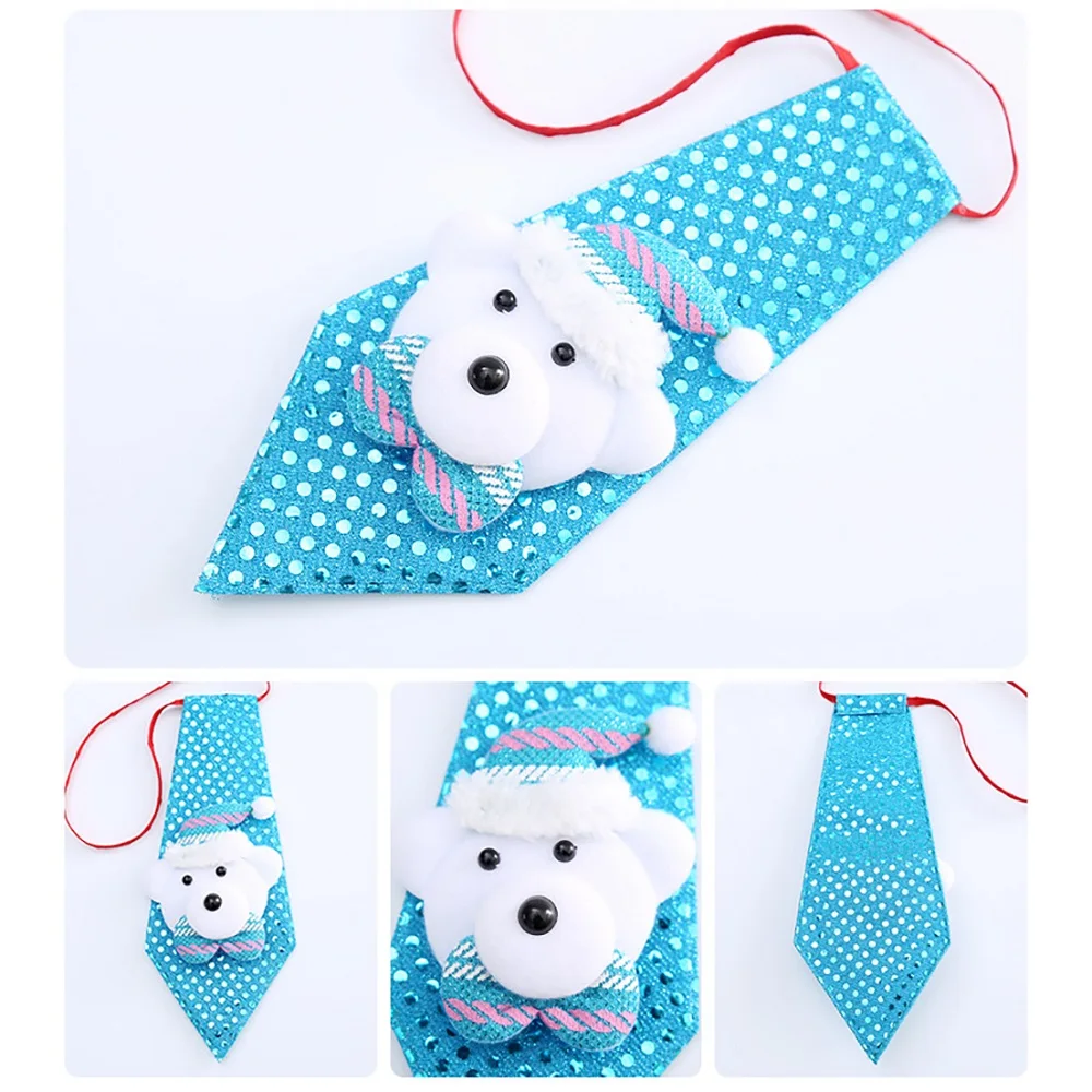 4pcs Christmas bows snowman decoration elk tie Santa Claus Child Adult dance party ornaments | Дом и сад
