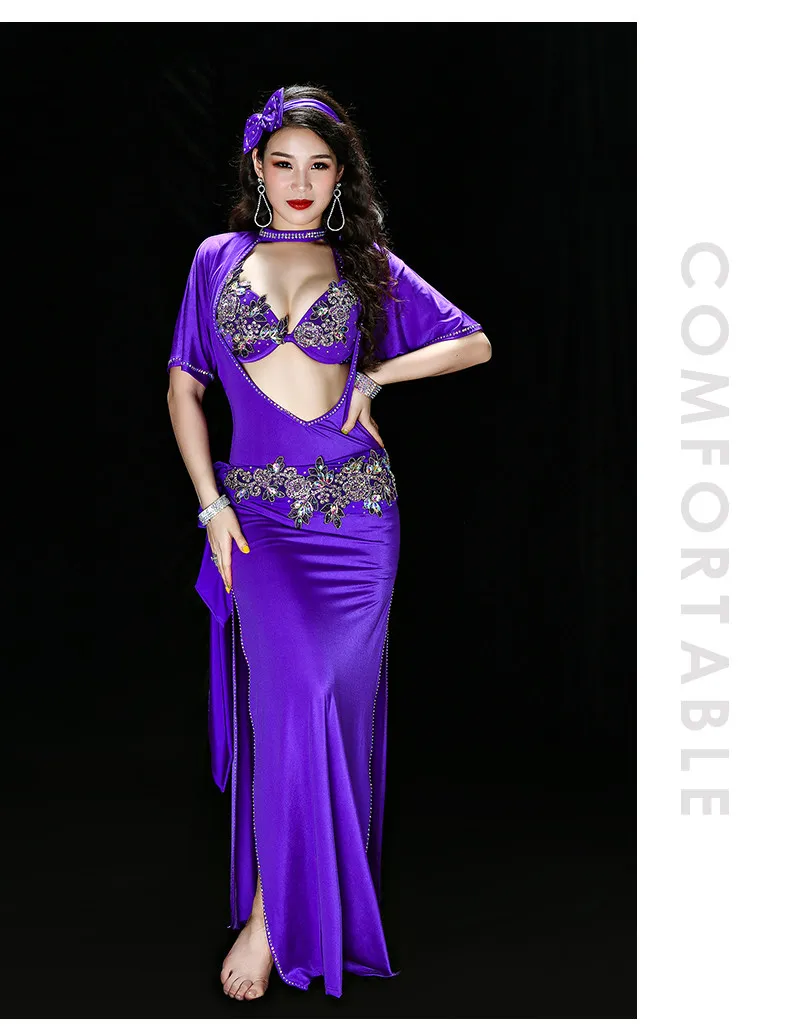 Shaabi Baladi шоу костюм 5 шт. комплект для женщин Bellydance Египетский стиль Galabeya танцевальное платье для выступлений красный