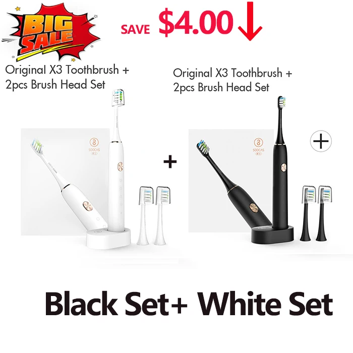 Sales 3 Xiaomi Soocare X3 X3S Soocas электрическая умная зубная щетка Водонепроницаемая беспроводная зарядка Android iOS приложение пульт дистанционного управления - Цвет: Sales 3