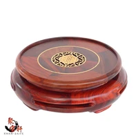 special rosewood carving annatto handicraft circular base of real wood of buddha flowerpot stone vases furnishing articles