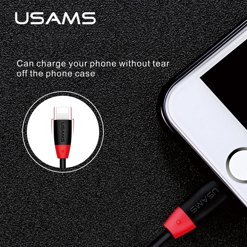 USAMS гибкий кабель для iPhone6 совместимый iOS10 2A Быстрая зарядка телефон Usb зарядное