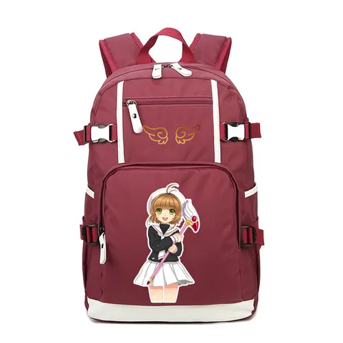 15 Аниме карты Captor розовый милый рюкзак Mochila Feminina SAKURA Kawaii женские сумки на плечо холщовые школьные сумки рюкзак для книг - Цвет: 15