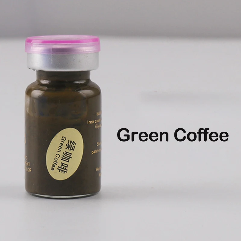 Green Coffee 3 шт./компл. 23 Цвета татуировки чернил для татуажа, пигмент для мануального татуажа бровей подводка для глаз бровей Перманентный макияж микропигментации чернил для татуажа - Цвет: Green Coffee