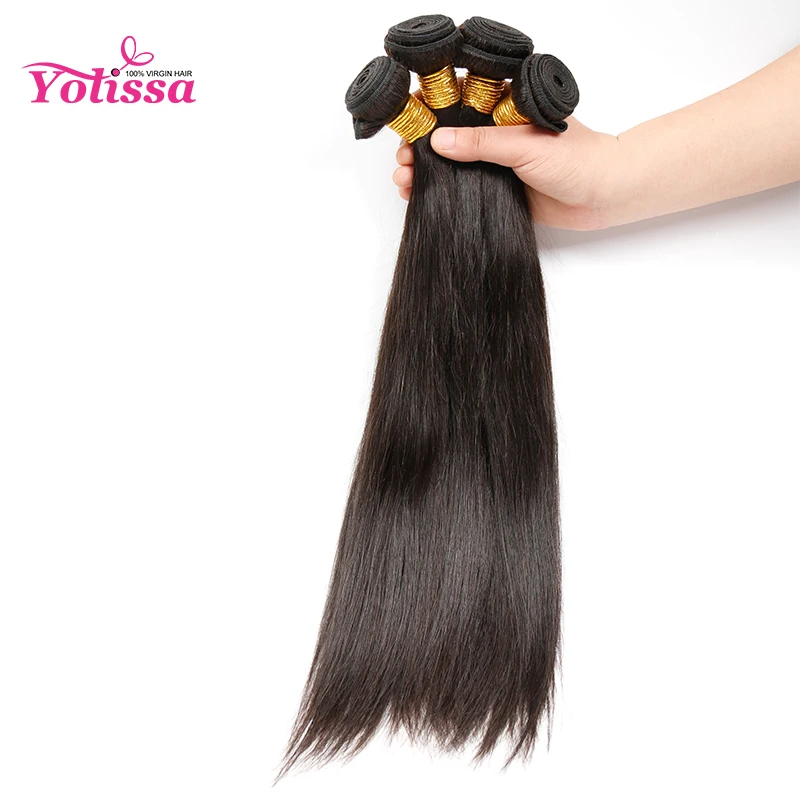 Yolissa Перуанский Девы Волосы Прямые 5 Расслоения Прямо Девственные Переплетения