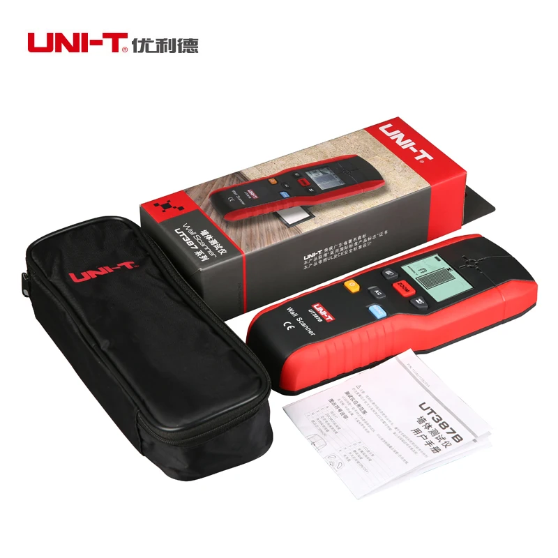 UNI T UT387B настенный сканер металлоискатель найти металл, дерево, штифты напряжение переменного тока живого провода обнаружения электрическая коробка искателя Buzze светодиодный FLASH