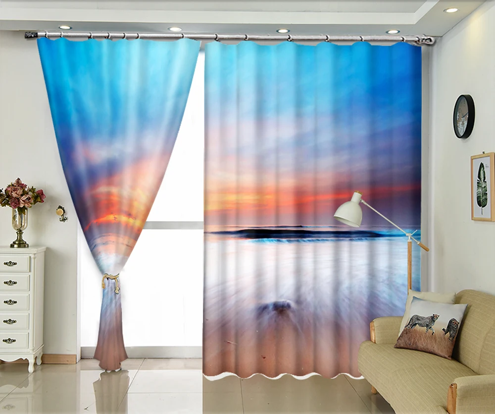 Sky seascape 3d цифровая печать стерео шторы для среза высокая точность черный