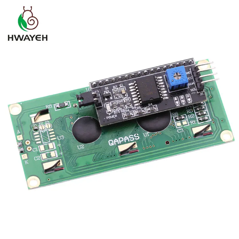 Модуль адаптера для arduino LCD 1602 + I2C синий экран IIC/I2C | Электронные компоненты и