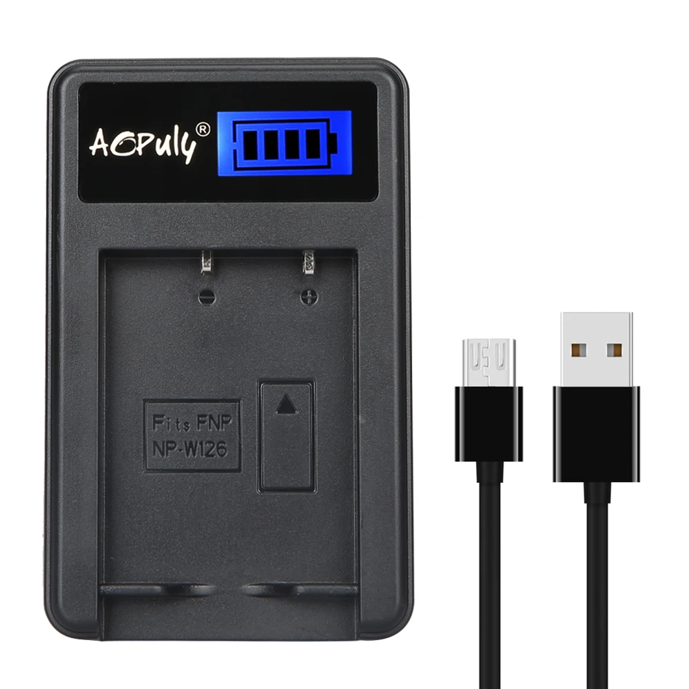 Аккумуляторы AOPULY 2 шт. аккумулятор NP W126 + USB ЖК зарядное устройство для Fuji HS50 HS35 HS33