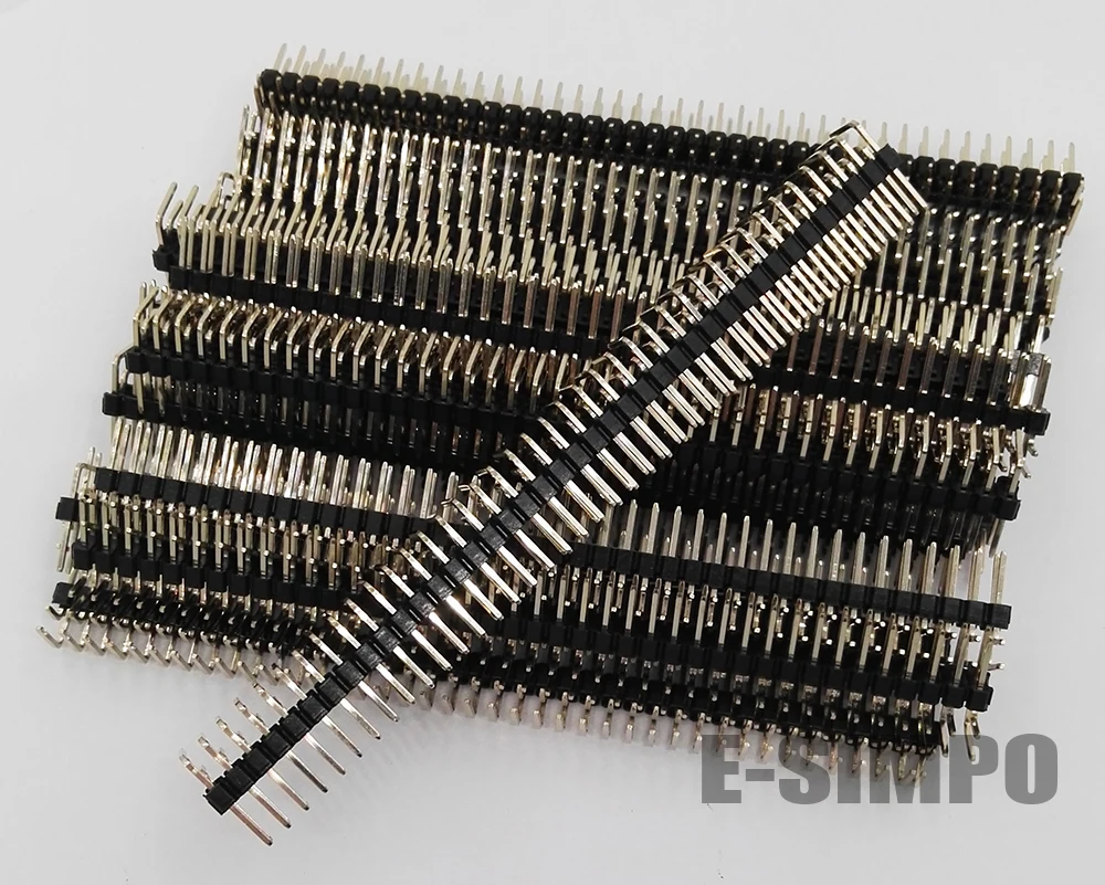 10 шт. 2 54 мм штыревой разъем прямого угла двухрядный RA 90D 0 1 &quot2x40 PCB Rohs позолоченный