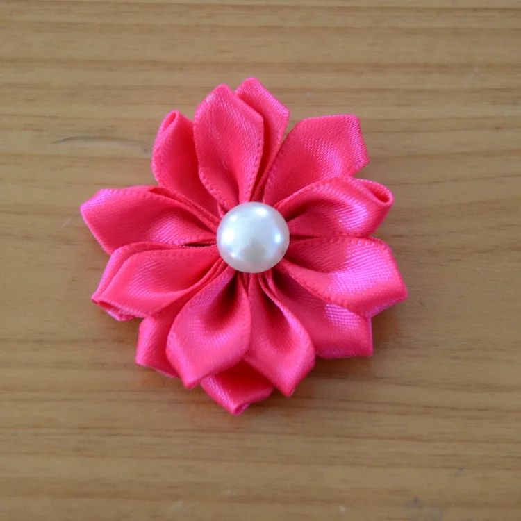 2016 мини 2 &quotDIY Цветы Дети Бутик Сатиновые ленты Многослойные с жемчугом