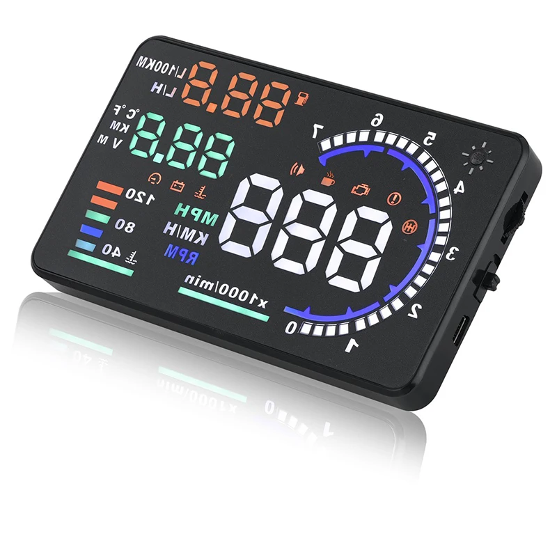 A8 OBD дисплей на лобовое стекло автомобиля проектор бортовой компьютер для автомобиля obd2 дисплей на лобовое стекло Цифровой Автомобильный спидометр
