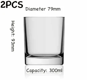 300ml Set of 2 2 шт неэтилированный Кристалл старомодный стакан для виски es, отлично подходит для коктейлей Бурбон Рокс стакан набор из 2 - Цвет: 300ml Set of 2