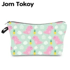 Jom Tokoy Водонепроницаемый косметический Органайзер сумка для макияжа с принтом динозавра косметичка модная женская многофункциональная косметичка 946