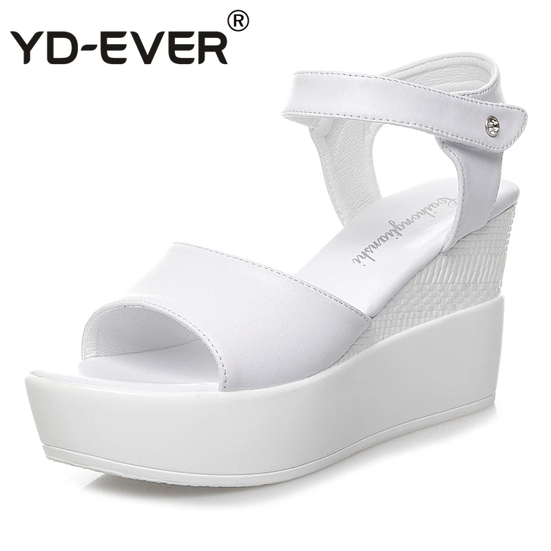YD EVER женские босоножки на платформе 9 см Туфли танкетке модные летние пляжные