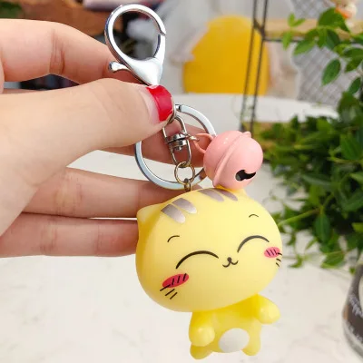 2019 милый маленький желтый брелок с котом из мультфильма сделай сам мужской и