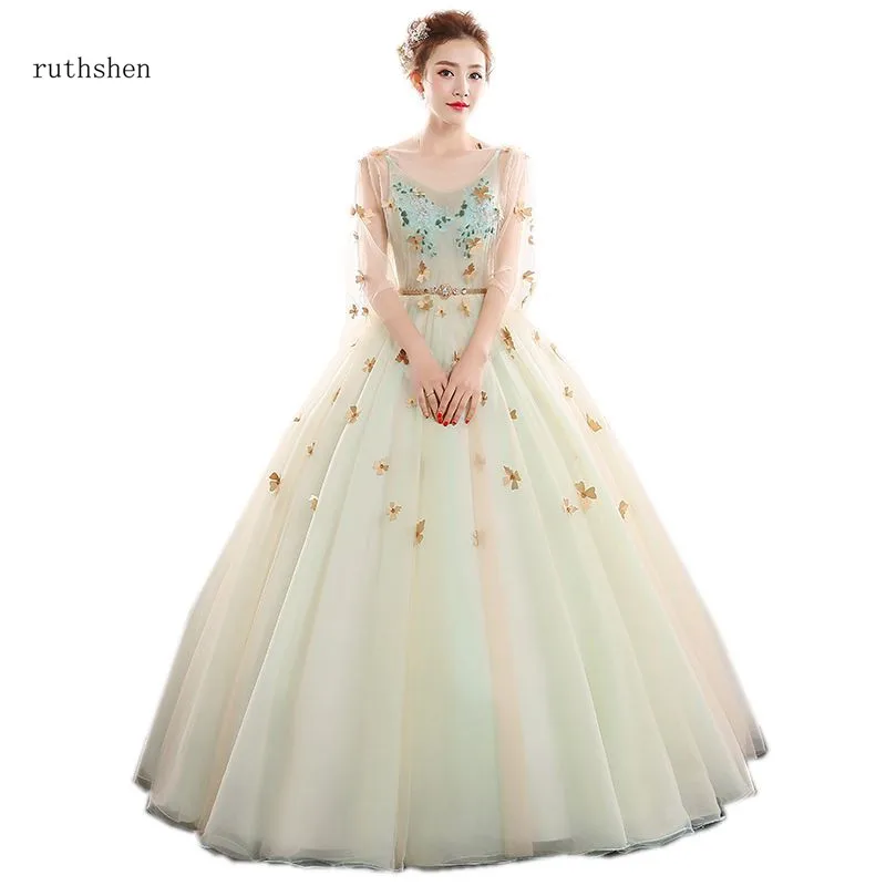 Ruthshen 2018 новые Бальные платья Vestidos Para пышное платье три четверти Выпускное Платье