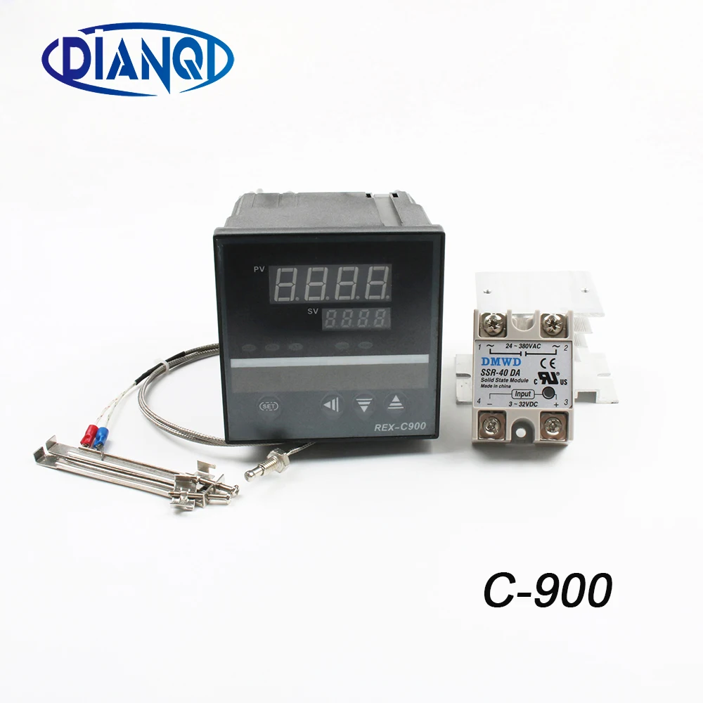 

Rex C900 PID Temperature Controller REX-C900 K J type PT100 Universal Input Relay SSR Output 96*96mm Radiator 220V