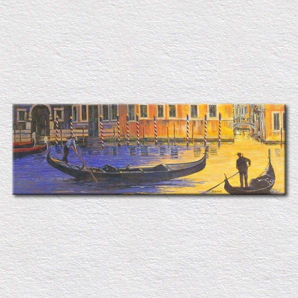 Free shipping canvas prints picture of hand painted Impressionist Italy Venice street oil painting | Дом и сад
