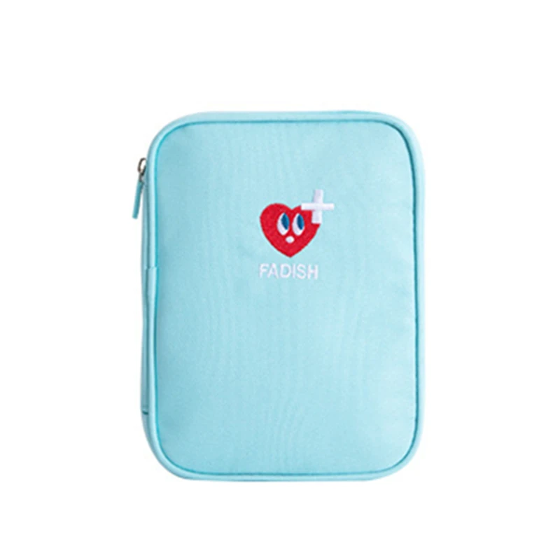 Sky blue love L RUPUTIN, портативные медицинские наборы для путешествий, большая емкость, аптечки для первой помощи, дорожные комплекты для хранения лекарств, медицинские сумки, женские косметические футляры - Цвет: Sky blue love L
