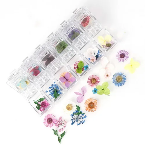 Dried flower mix Японские сушеные цветы 12 лепестков настоящий цветок вечный цветок фототерапия Хрустальная коробка для уф смолы эпоксидной формы украшения - Цвет: Dried flower mix