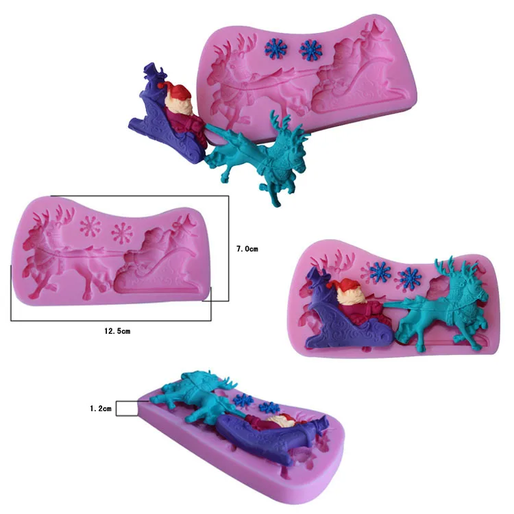 Форма для мастики в виде Санты лося силиконовые инструменты выпечки высокая