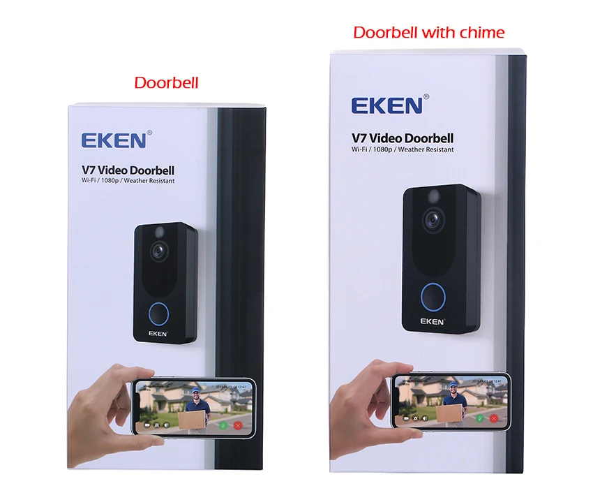 Eken V7 1080P смарт WiFi видео дверной звонок камера визуальный домофон звонок ночного видения IP дверной звонок беспроводная домашняя камера безопасности