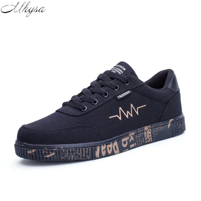 Mhysa 2019 New Spring Autumn Canvas Shoes Men Fashion Low top Black Comfort Light Lace up Sneakers Casual L016 | Обувь
