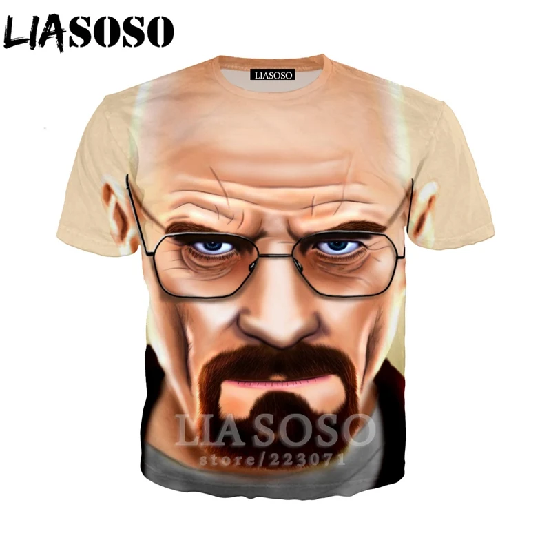 LIASOSO Летний Новый мужской женский модный свитшот 3D принт сериал Breaking Bad футболка с
