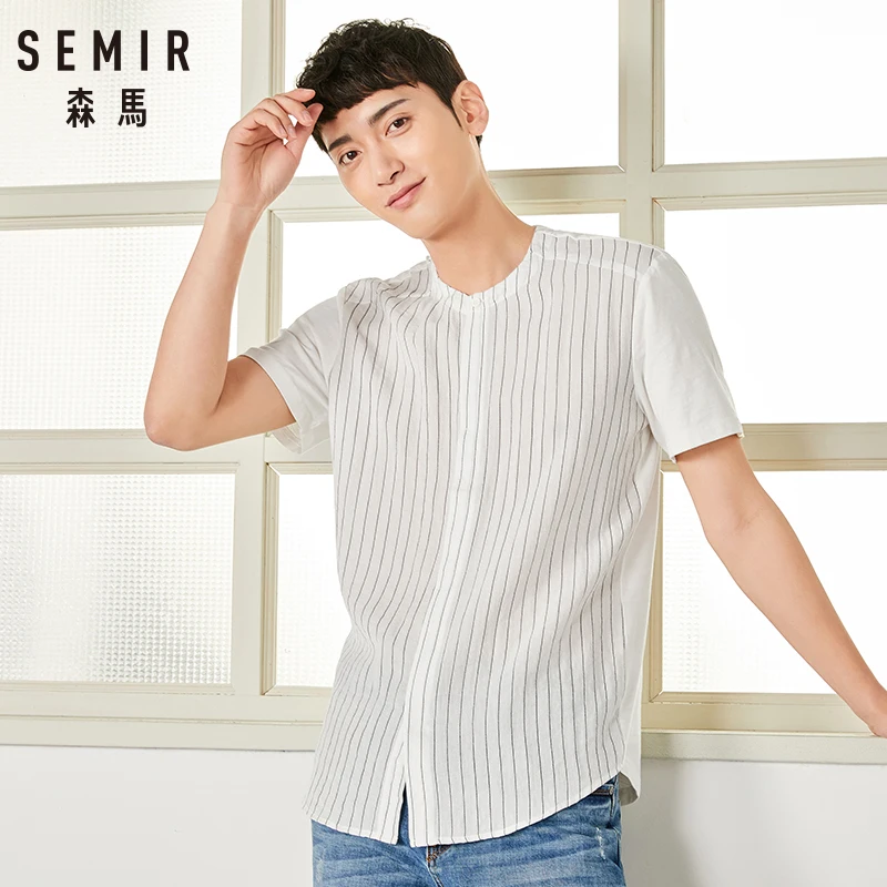 SEMIR рубашка с коротким рукавом Мужская Студенческая летняя новая Корейская