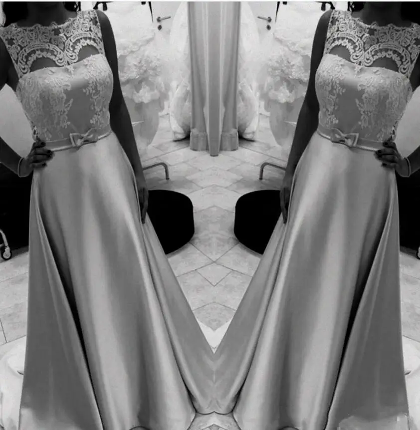 Robe de soiree индивидуальный заказ без рукавов розовые кружевные вечерние платья ТРАПЕЦИЕВИДНОЕ длинное атласное вечернее платье Формальное вечернее платье