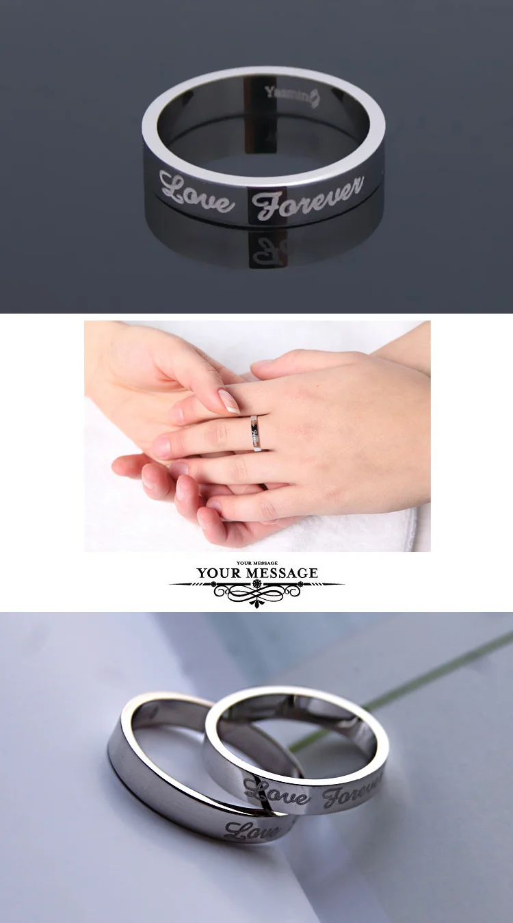 Модное обручальное кольцо из стерлингового серебра forever love. Твердое кольцо из серебра 925 пробы. Женское или мужское одиночное кольцо. ювелирных изделий