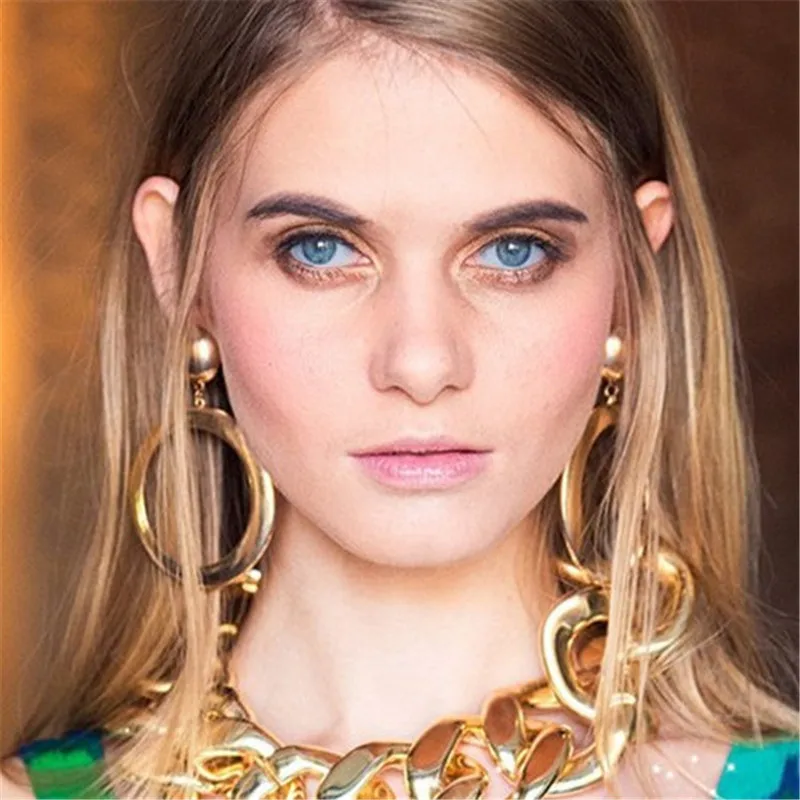 Большие серьги кольца золотого цвета для женщин обручи orecchini cerchio boucles d'oreille