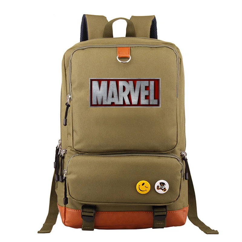 16 Многоцветная школьная сумка с надписью Marvel Мститель для мальчиков и девочек, женский рюкзак, школьные сумки для подростков, Холщовый мужской рюкзак для студентов - Цвет: 16