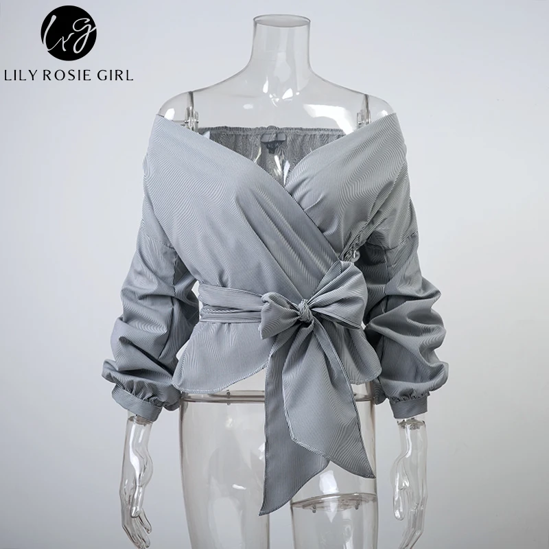 Conmoto Чёрная блузка с открытыми плечами сексуальная женская рубашка рукафами