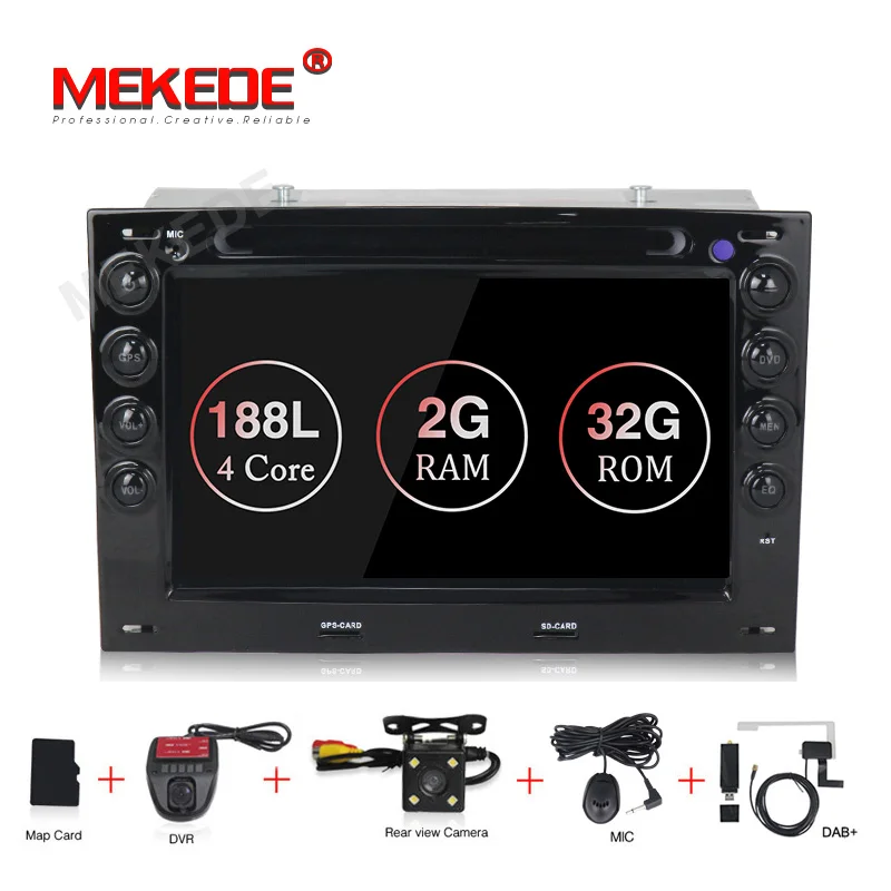 9.132Gcamera DVR DAB MEKEDE HD 4 ядра 7 ''2 Din Android 8,1 dvd-плеер автомобиля для Renault Megane 2 ii 2006 2007 2008 2009 радио gps-навигатор RDS 1024*600 - Цвет: 9.132Gcamera DVR DAB