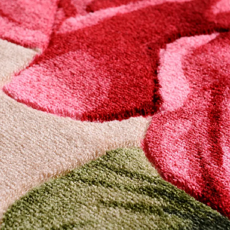 Round rug Red rose / Shaggy carpet for Bedroom mats carpets Living room Mat Rug | Дом и сад