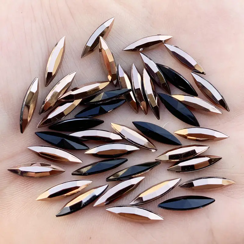 DIY 750pcs/lot Crystal AB Resin Rhinestone Cabochon Acryl Stone Wedding Decoration Crafts 4*15mm -E8910*5 | Дом и сад