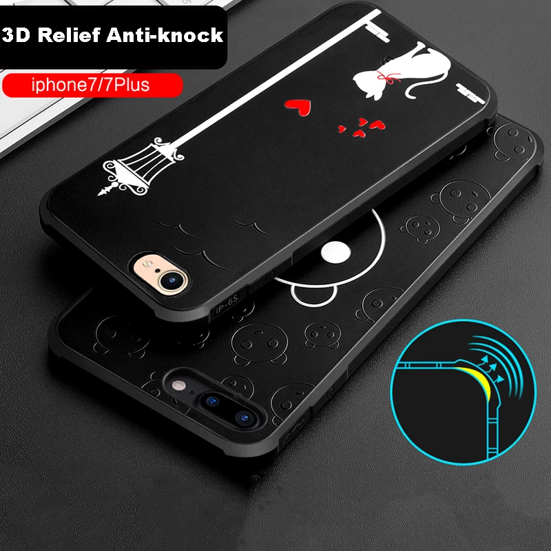 Ipngve Роскошные 3D узор силиконовые антидетонационных чехол для телефона iPhone 7 Coque В