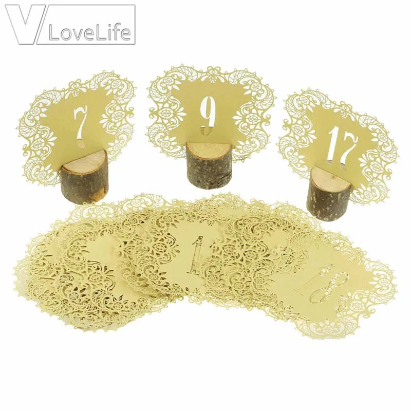 10pcs/set 10 Numbers gold Hollow Lace Table Number Cards Rustic Wedding Centerpieces Vintage Event &amp Party Supplies | Дом и сад