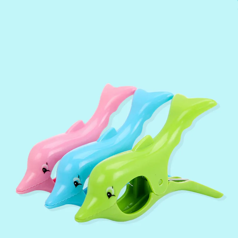 2 шт. уплотненные прочные клипсы с милыми дельфинами зажим для пляжного полотенце