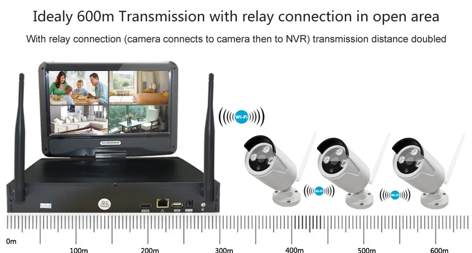 Home Surveillance System Wifi 8CH NVR 10.1 Inch LCD Display 960P HD Plug Play Waterproof Security Camera Wireless Outdoor|system camera|system