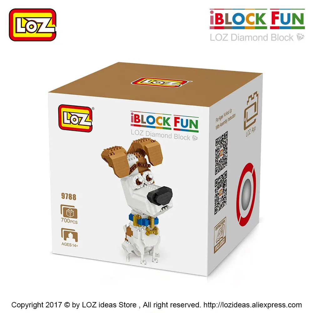 Loz Рубиновые блоки Яки Рассел терьер собака Картун Аниме Сделай сам Милый мини-фигурка пластиковая игрушка для ребенка 9788.