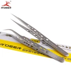 Пинцет RDEER для электроники, щипцы из нержавеющей стали, противоскользящие, жесткие, для химического медицинского макияжа, ручные инструменты