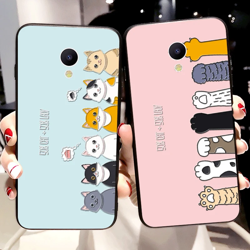 Роскошные модные чехлы для Meizu M3 Mini M5 M6 Note M5S M6S M5C A5 чехол с мультяшным котом и