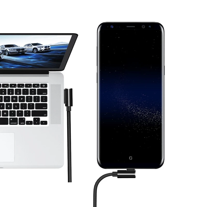 USB Type C 2.4A кабель для быстрой зарядки 90 градусов 2 м передачи данных Huawei mate 20 pro P30